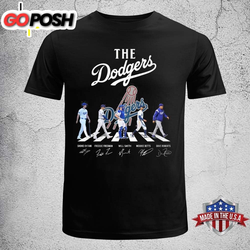 The Dodgers Jackie Robinson Clayton Kershaw Abbey Road Signatures Shirt