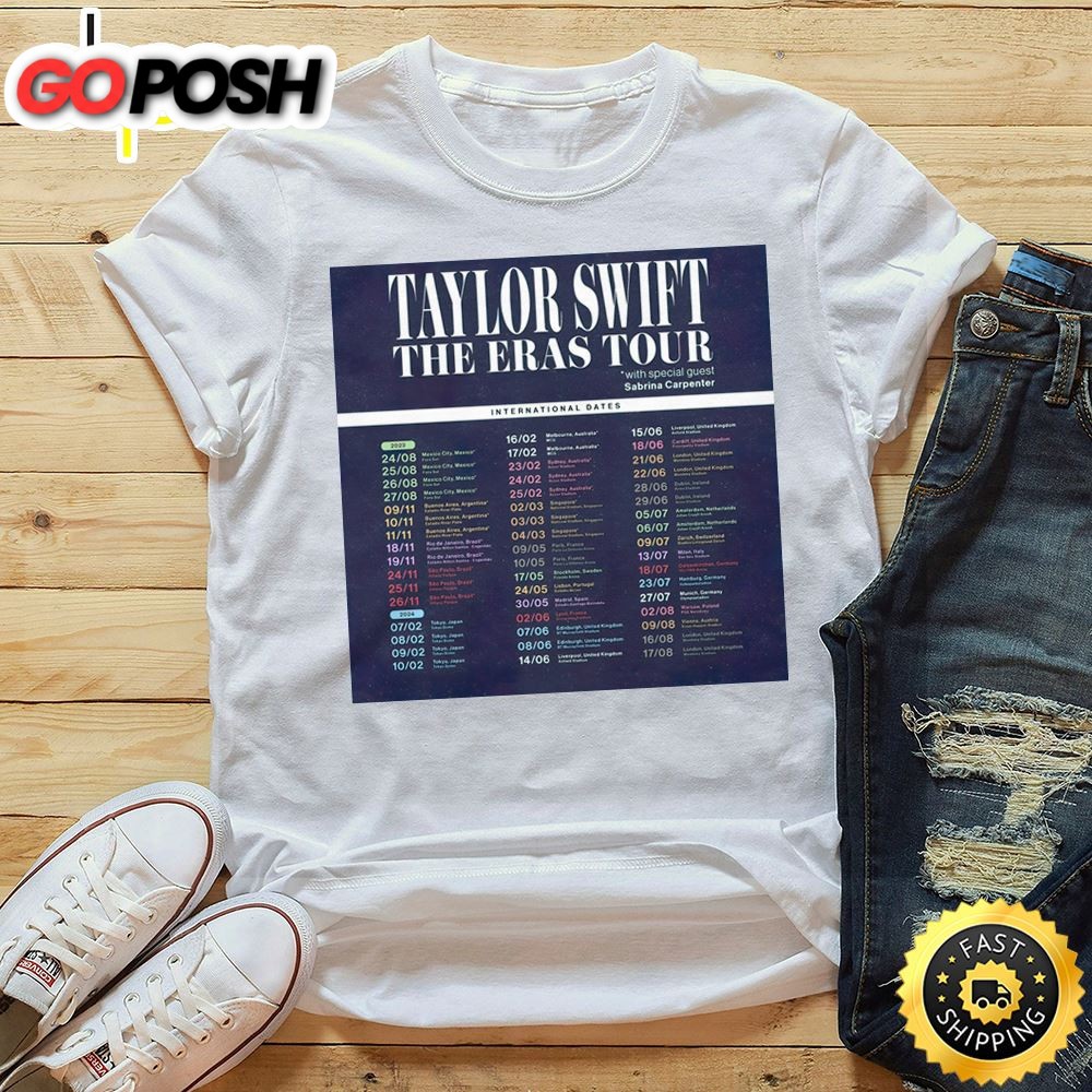 The Eras Tour Official International Dates 2025 Unisex Tshirt