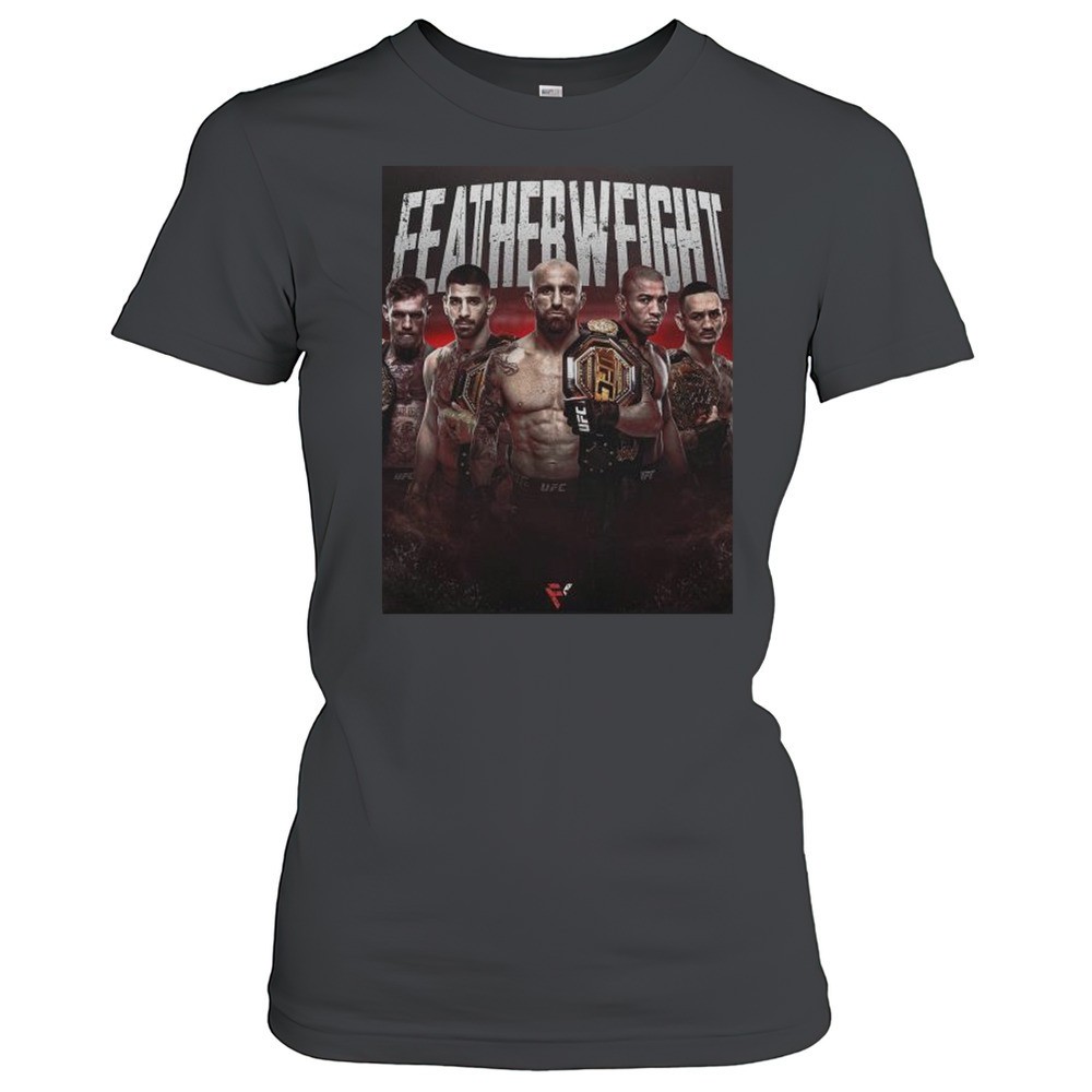 the-five-kings-of-featherweight-ufc-ilia-topuria-alexander-volkanovski-jos-aldo-18k7rm7c The Five Kings Of Featherweight UFC Ilia Topuria Alexander Volkanovski Jos Aldo Max Holloway 2025 T-shirt