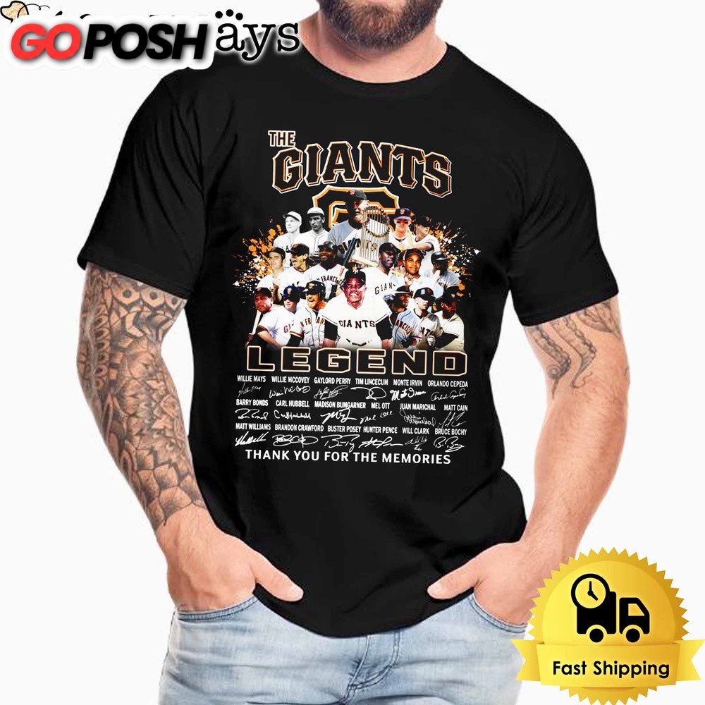 The Giants Legend Willie Mays Thank You For The Memories Signature T Shirt