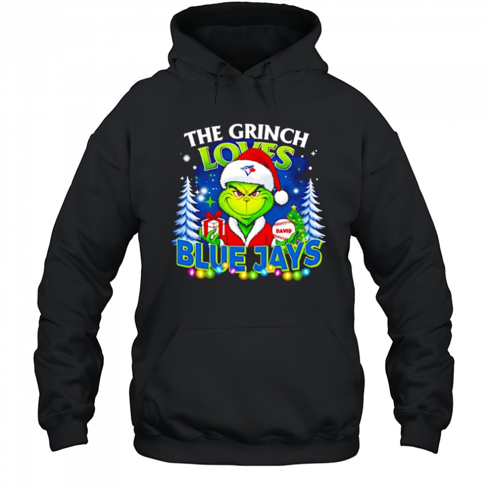 The Grinch Loves Blue Jays Christmas Baseball Personalized shirt