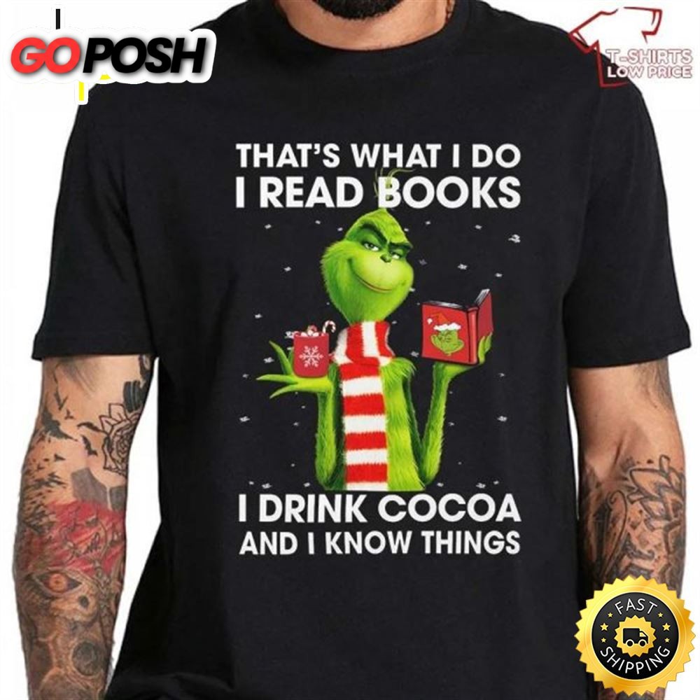 The Grinch Reading Book Christmas T-Shirt