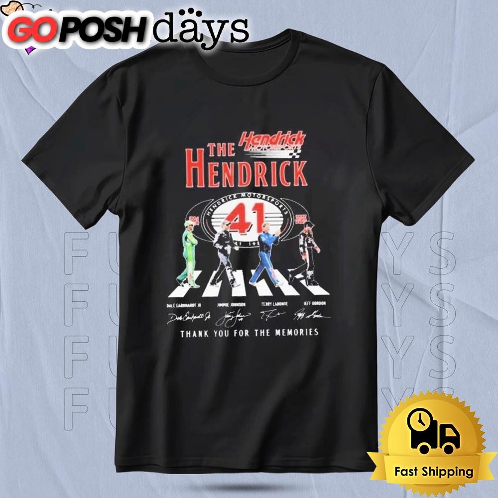 The Hendrick Motorsports 41st Anniversary Road Abbey Signatures T Shirt