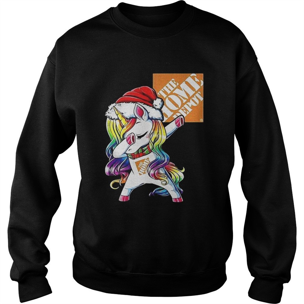 The home depot christmas dabbing unicorn shirt