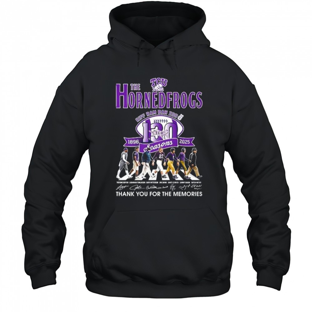 The Horned Frogs Riff ram bah zoo 130 seasons 1896 2025 thank you for the memories shirt
