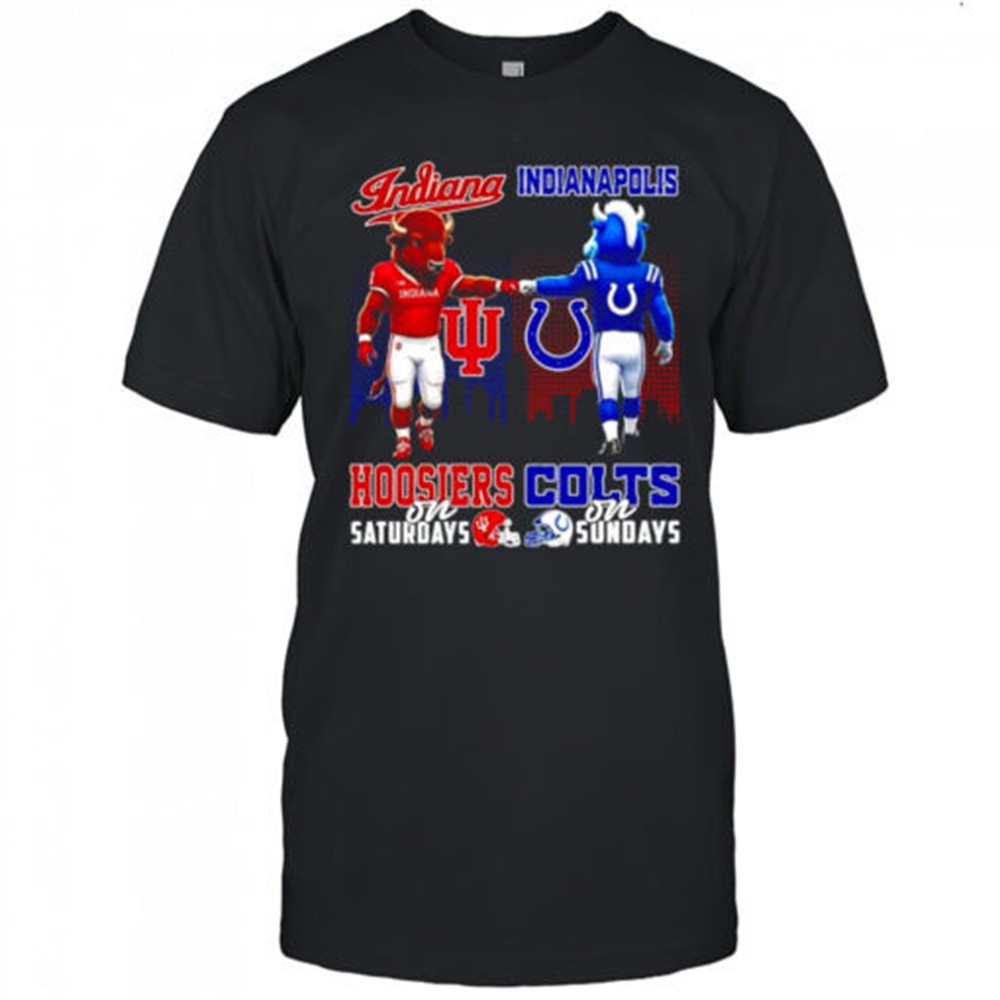 the-indiana-hoosiers-on-saturdays-and-indianapolis-colts-on-sundays-mascots-coll-8tf82iow The Indiana Hoosiers on Saturdays and Indianapolis Colts on Sundays mascots college shirt