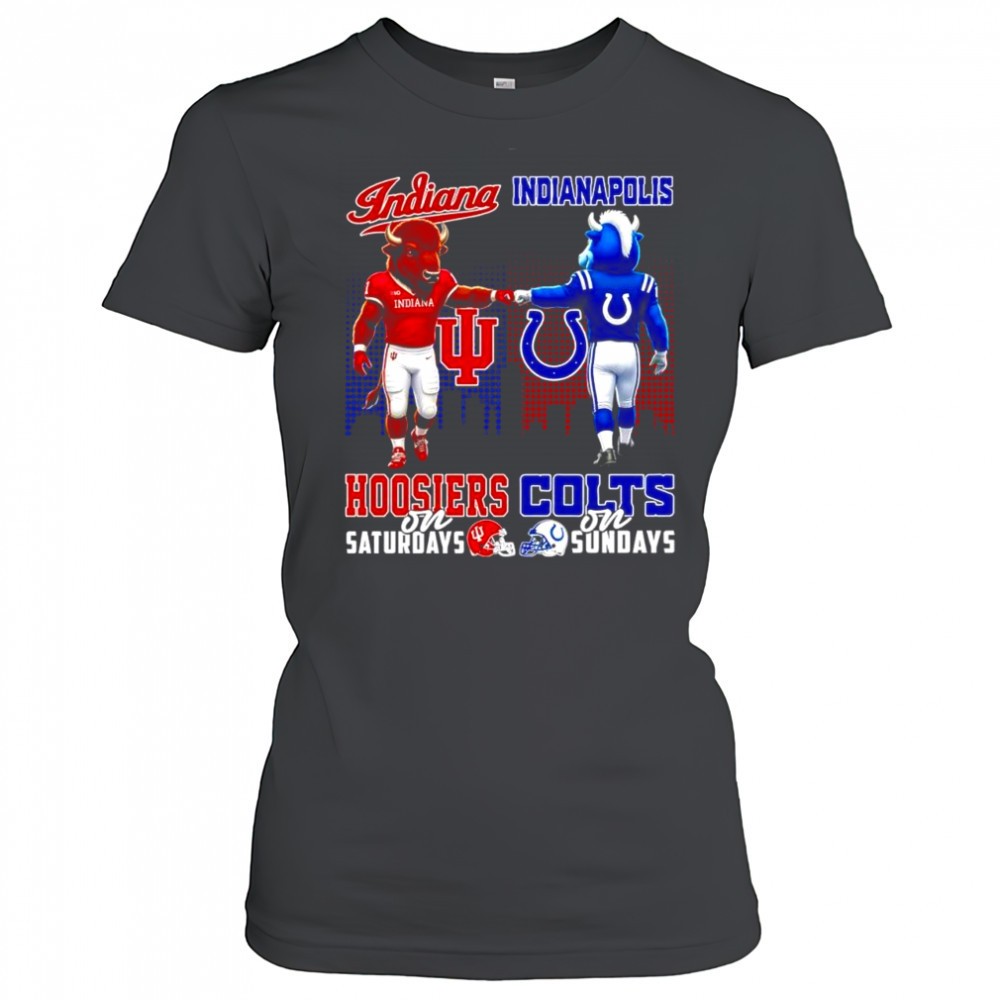 the-indiana-hoosiers-on-saturdays-and-indianapolis-colts-on-sundays-mascots-coll-8tf82iow The Indiana Hoosiers on Saturdays and Indianapolis Colts on Sundays mascots college shirt