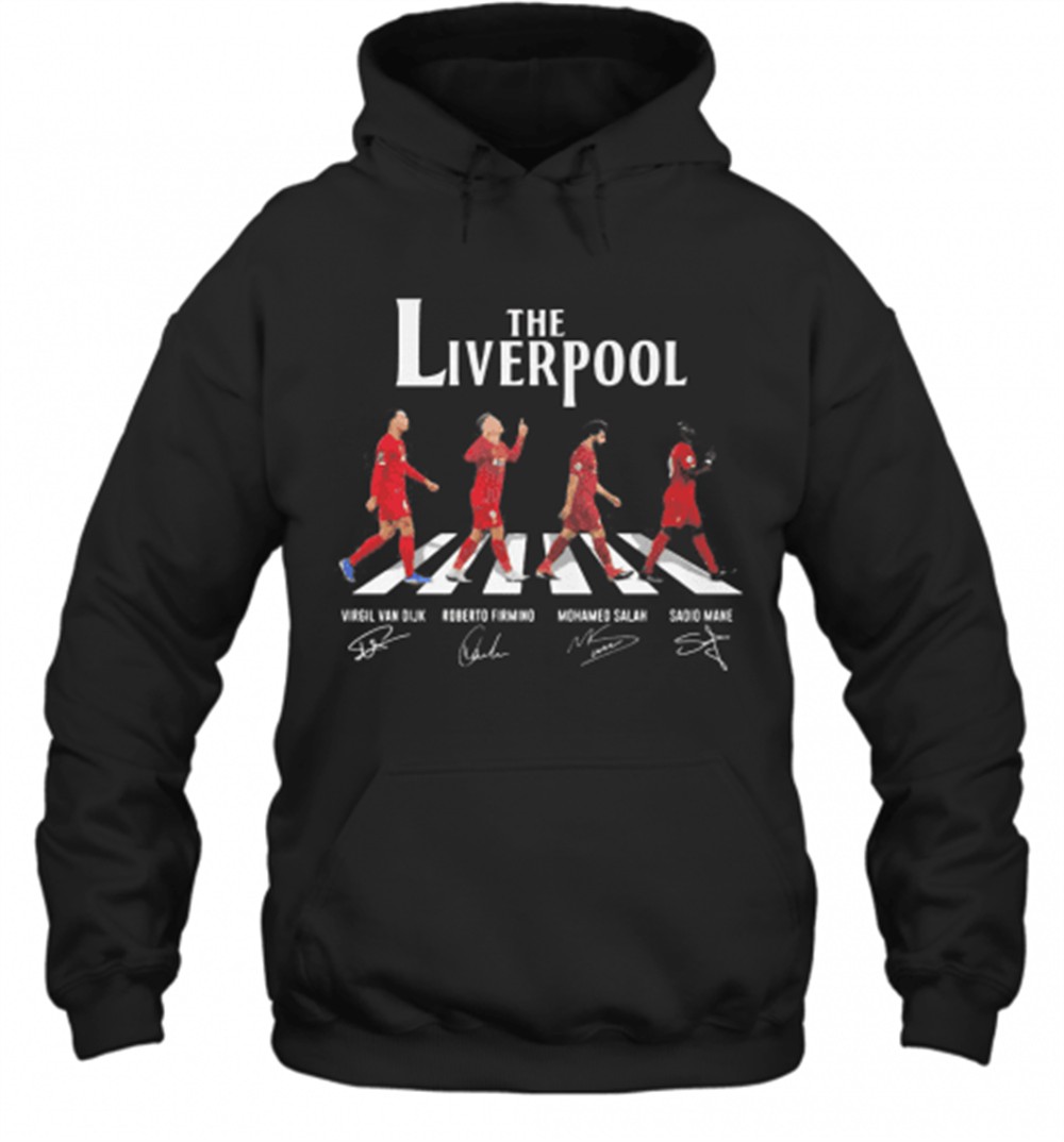The Liverpool Abbey Road Virgil Van Dijk Roberto Firmino Mohamed Salah Sadio Mane Signatures T-Shirt