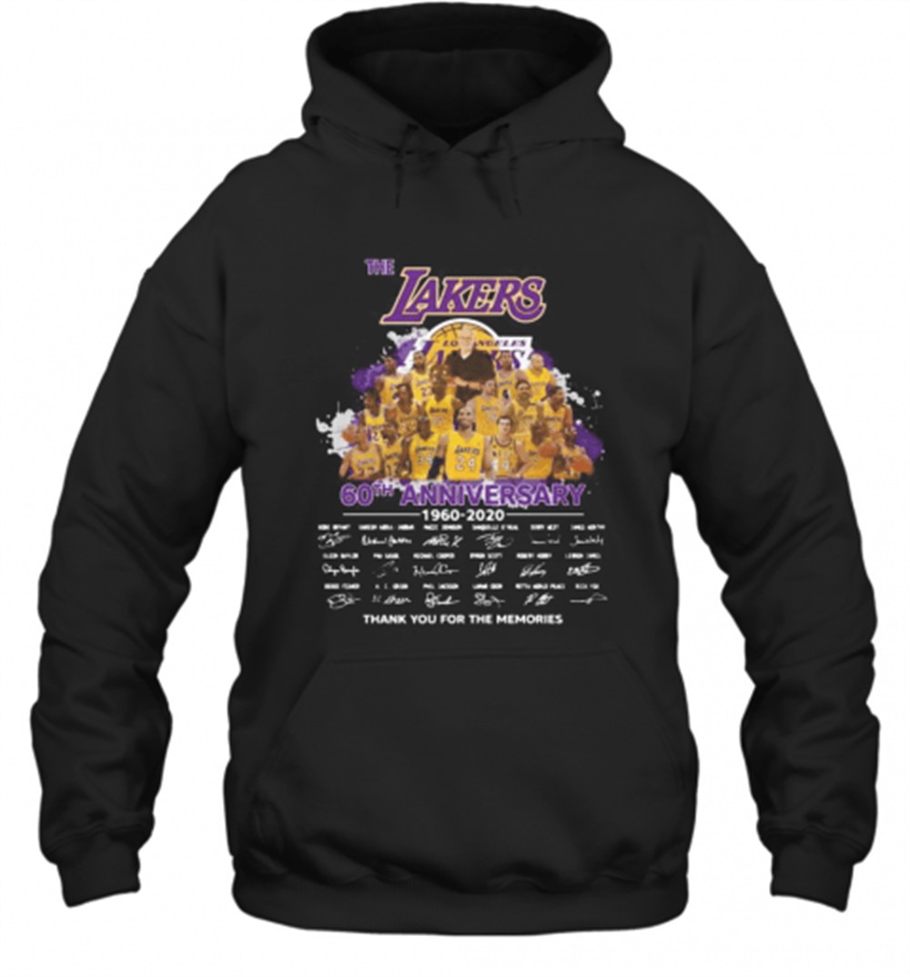 The Los Angles Lakers 60Th Anniversary 1960 2020 Thank You For The Memories Signatures T-Shirt