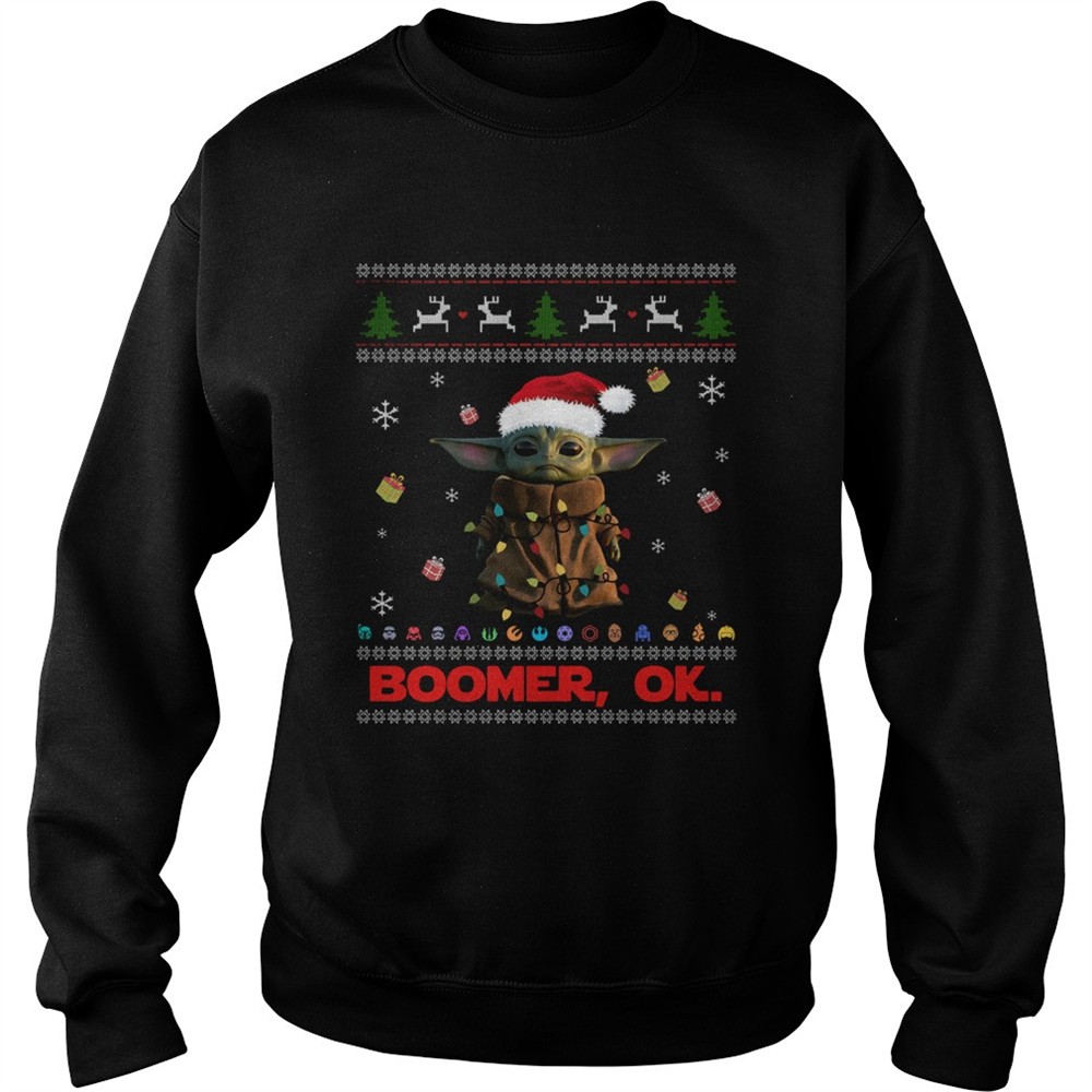 The Mandalorian Baby Yoda Boomer Ok ugly Christmas shirt