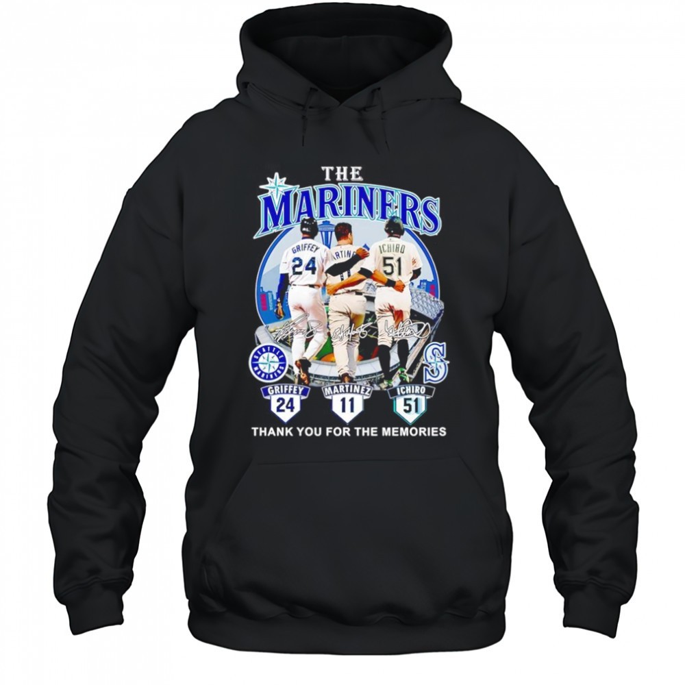The Mariners Griffey Martinez and Ichiro thank you for the memories shirt