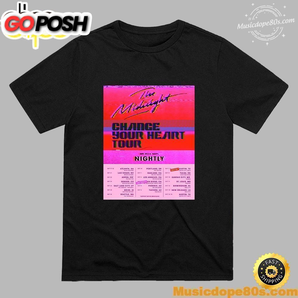 The Midnight Merch 2025 Tour Portrait Black T-shirt
