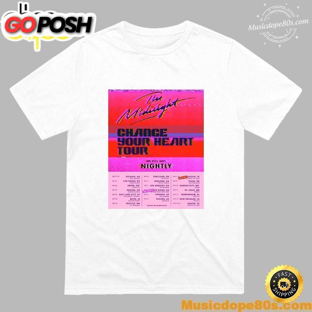The Midnight Merch 2025 Tour Portrait White T-shirt