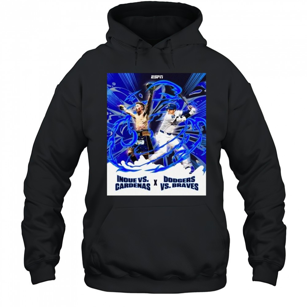 The Monster Mashup Inoue vs. Cardenas X Los Angeles Dodgers vs Braves t-shirt