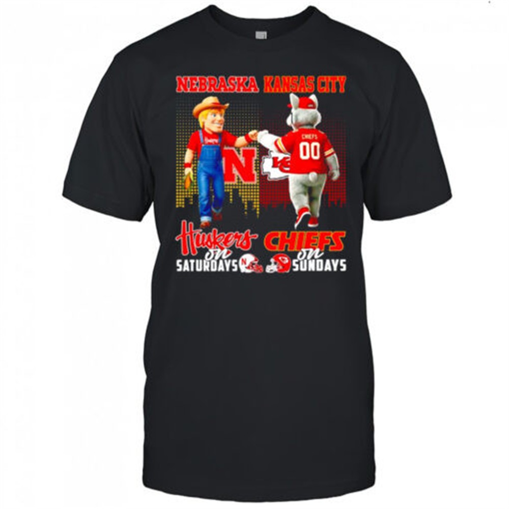 the-nebraska-cornhuskers-on-saturdays-and-kansas-city-chiefs-on-sundays-mascots-4gnc63bd The Nebraska Cornhuskers on Saturdays and Kansas City Chiefs on Sundays mascots college shirt
