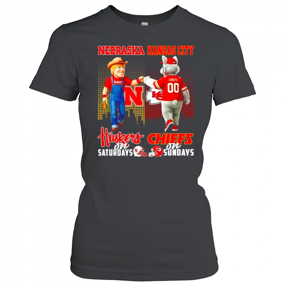 the-nebraska-cornhuskers-on-saturdays-and-kansas-city-chiefs-on-sundays-mascots-4gnc63bd The Nebraska Cornhuskers on Saturdays and Kansas City Chiefs on Sundays mascots college shirt
