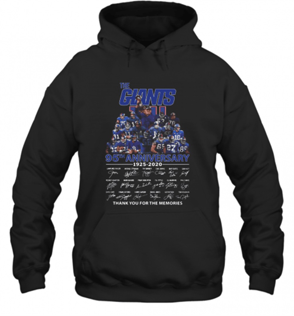 The New York Giants 95Th Anniversary 1925 2020 Signature Thank You For The Memories T-Shirt