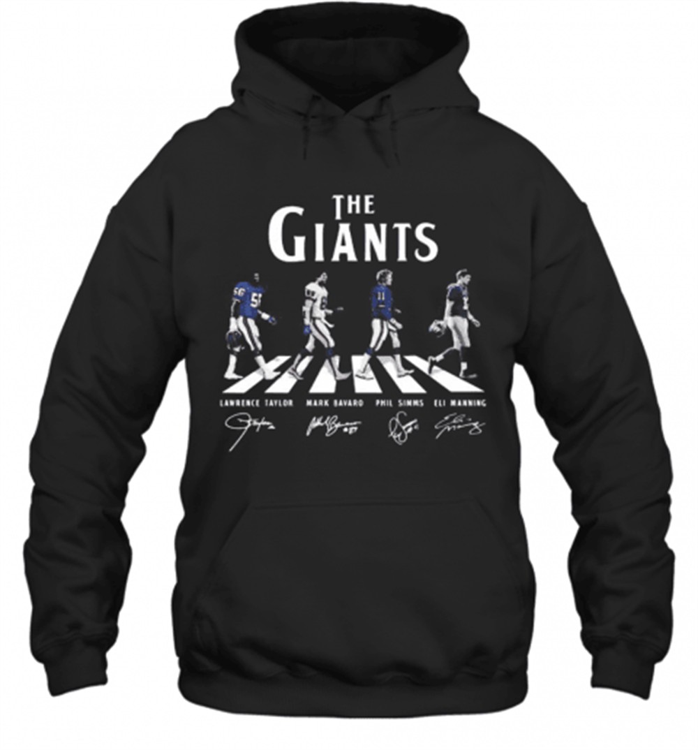The New York Giants Football Team Crossing The Line Players Signatures T-Shirt