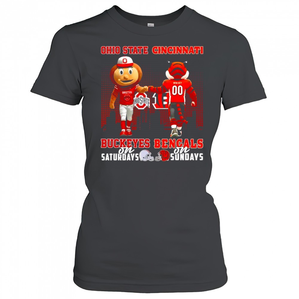 the-ohio-state-buckeyes-on-saturday-and-cincinnati-bengals-on-sundays-mascots-co-pnjc2voi The Ohio State Buckeyes on Saturday and Cincinnati Bengals on Sundays mascots college shirt