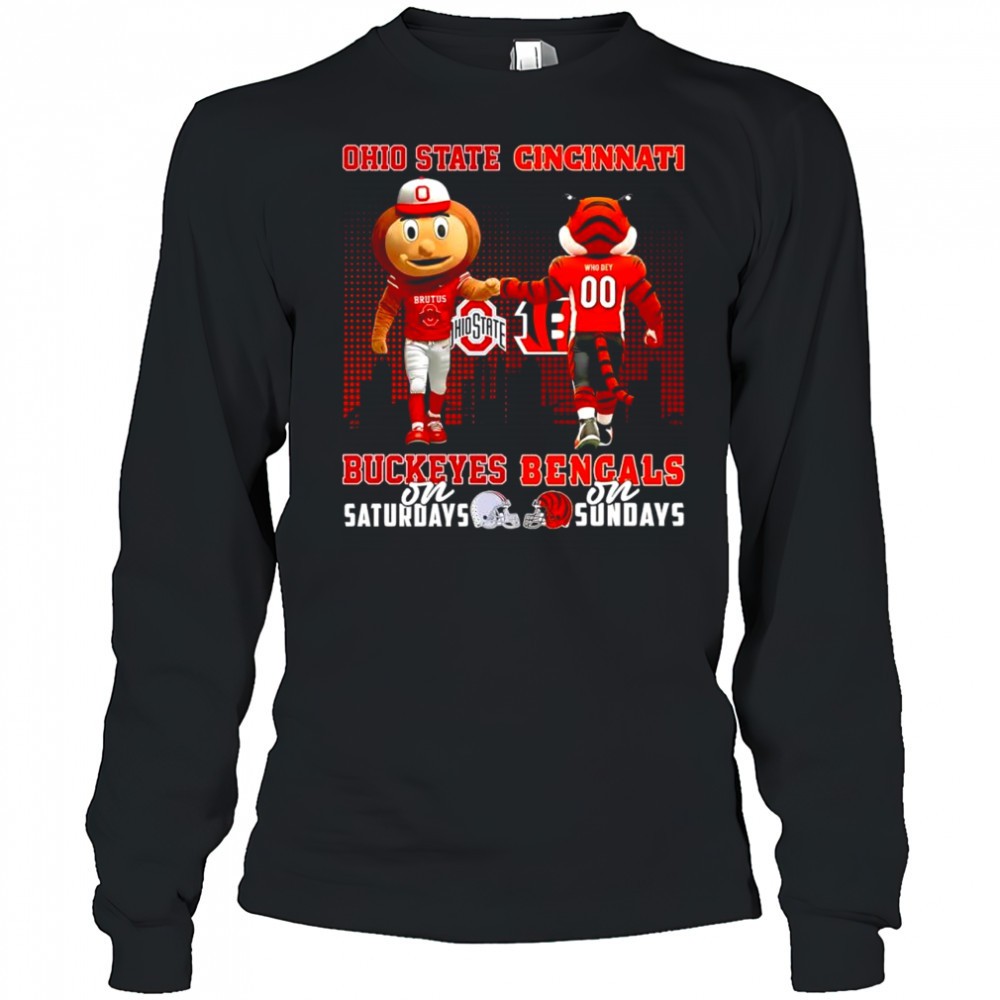 the-ohio-state-buckeyes-on-saturday-and-cincinnati-bengals-on-sundays-mascots-co-pnjc2voi The Ohio State Buckeyes on Saturday and Cincinnati Bengals on Sundays mascots college shirt