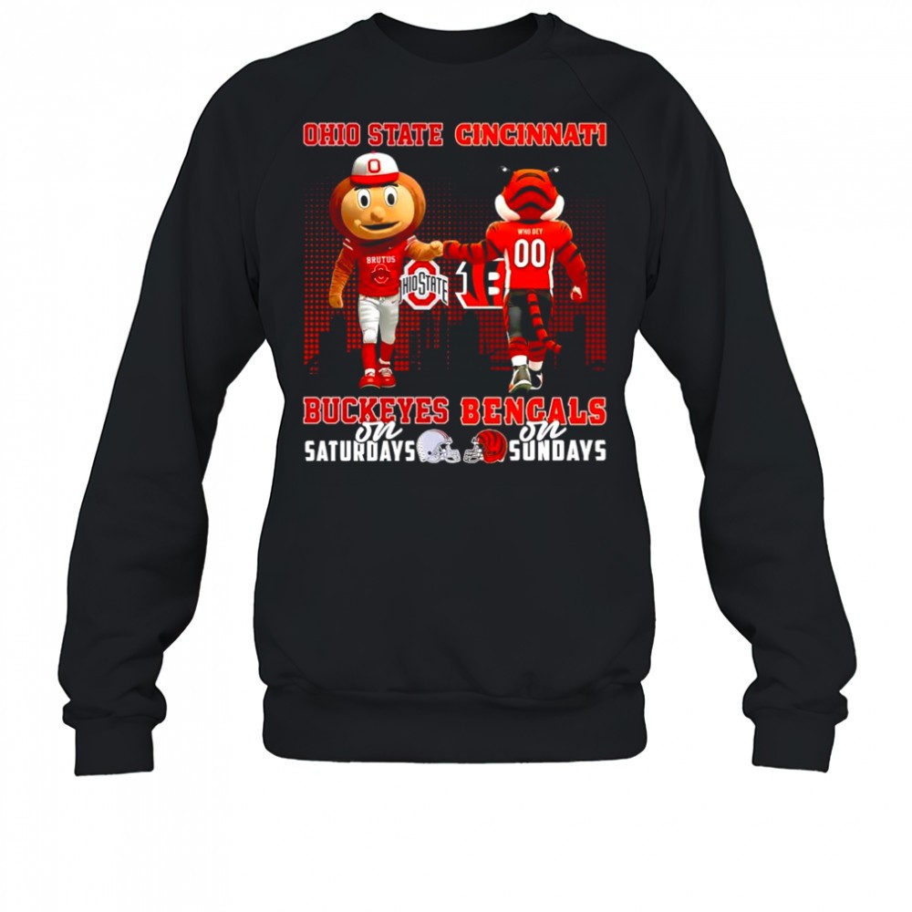 the-ohio-state-buckeyes-on-saturday-and-cincinnati-bengals-on-sundays-mascots-co-pnjc2voi The Ohio State Buckeyes on Saturday and Cincinnati Bengals on Sundays mascots college shirt