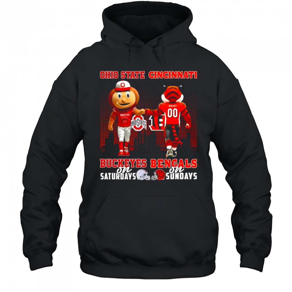 the-ohio-state-buckeyes-on-saturday-and-cincinnati-bengals-on-sundays-mascots-co-pnjc2voi The Ohio State Buckeyes on Saturday and Cincinnati Bengals on Sundays mascots college shirt