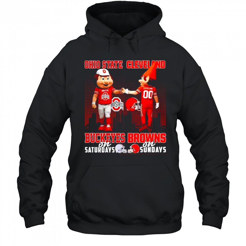 The Ohio State Buckeyes on Saturday and Cleveland Browns on Sundays mascots college shirt