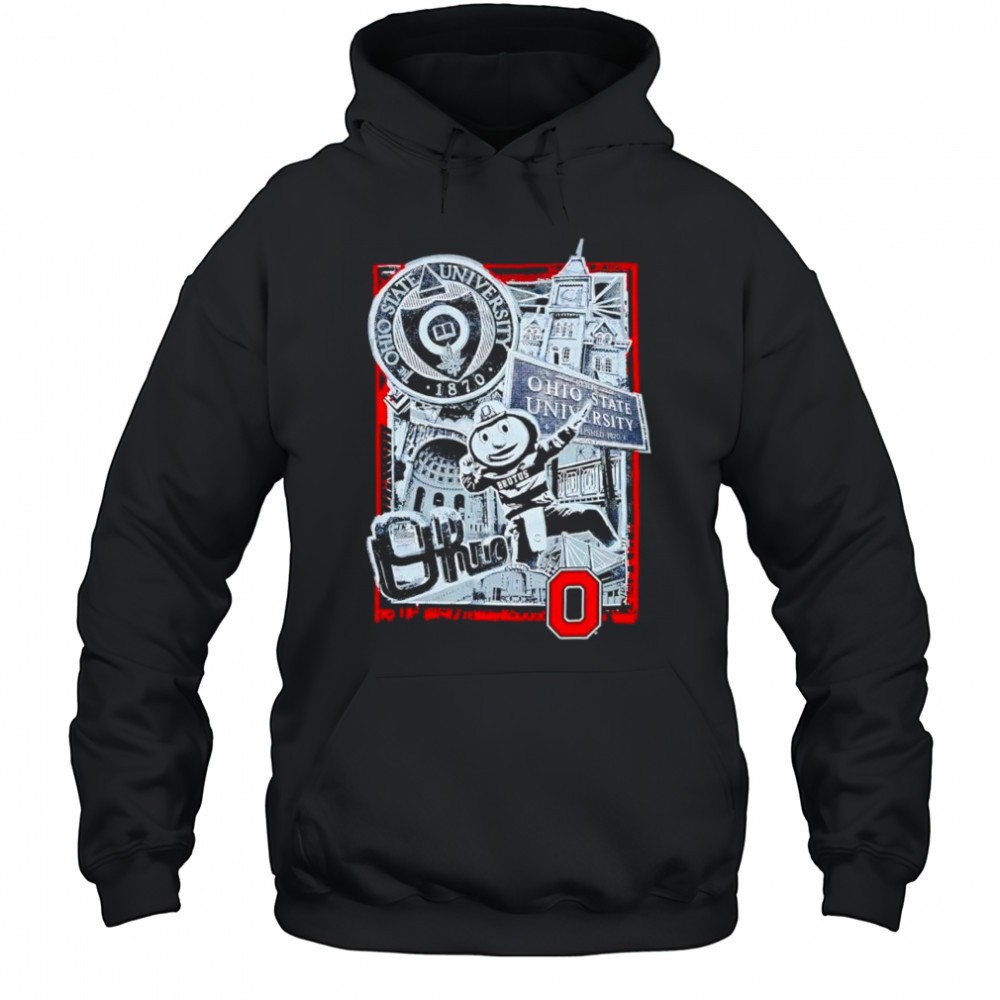 The Ohio State University 1870 Landmark collage mascot shirt