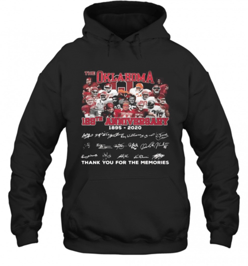 The Oklahoma Sooners 125Th Anniversary 1895 2020 Thank You For The Memories Signatures T-Shirt