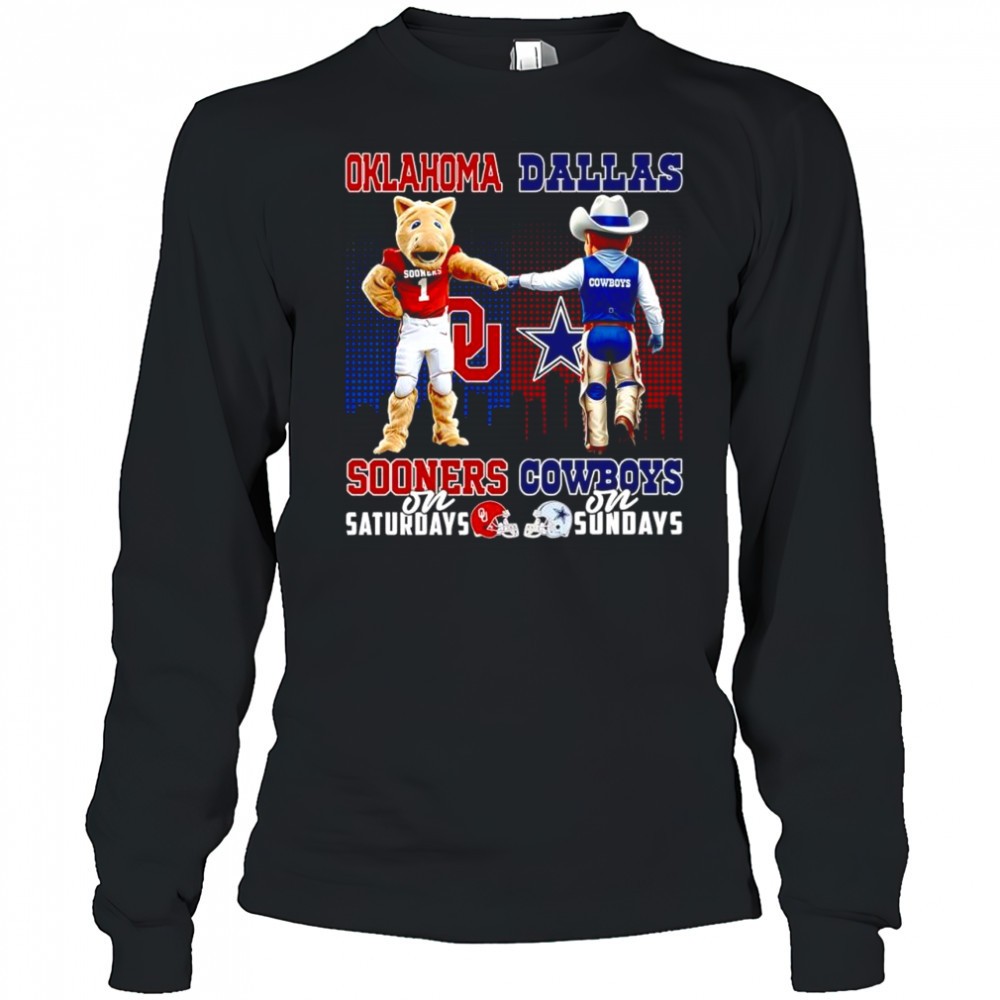 the-oklahoma-sooners-on-saturdays-and-dallas-cowboys-on-sundays-mascots-college-bj70twga The Oklahoma Sooners on Saturdays and Dallas Cowboys on Sundays mascots college shirt