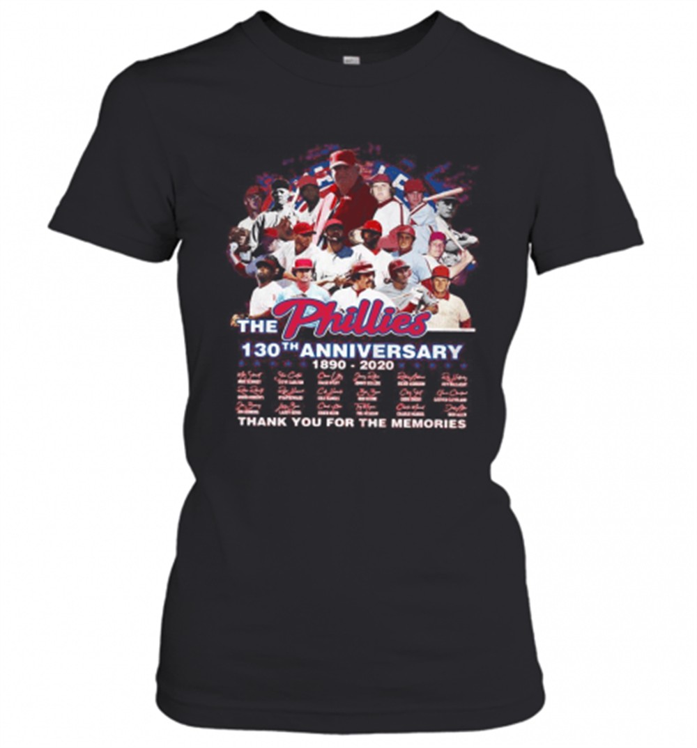 the-philadelphia-phillies-130th-anniversary-1890-2020-thank-you-for-the-memories-g31gyb4n The Philadelphia Phillies 130Th Anniversary 1890 2020 Thank You For The Memories Signatures T-Shirt