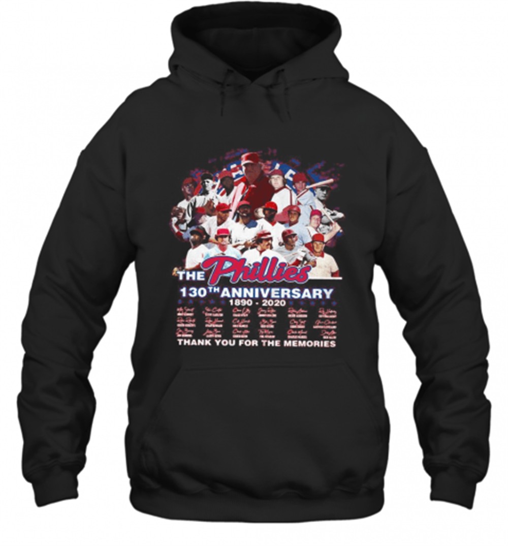 The Philadelphia Phillies 130Th Anniversary 1890 2020 Thank You For The Memories Signatures T-Shirt