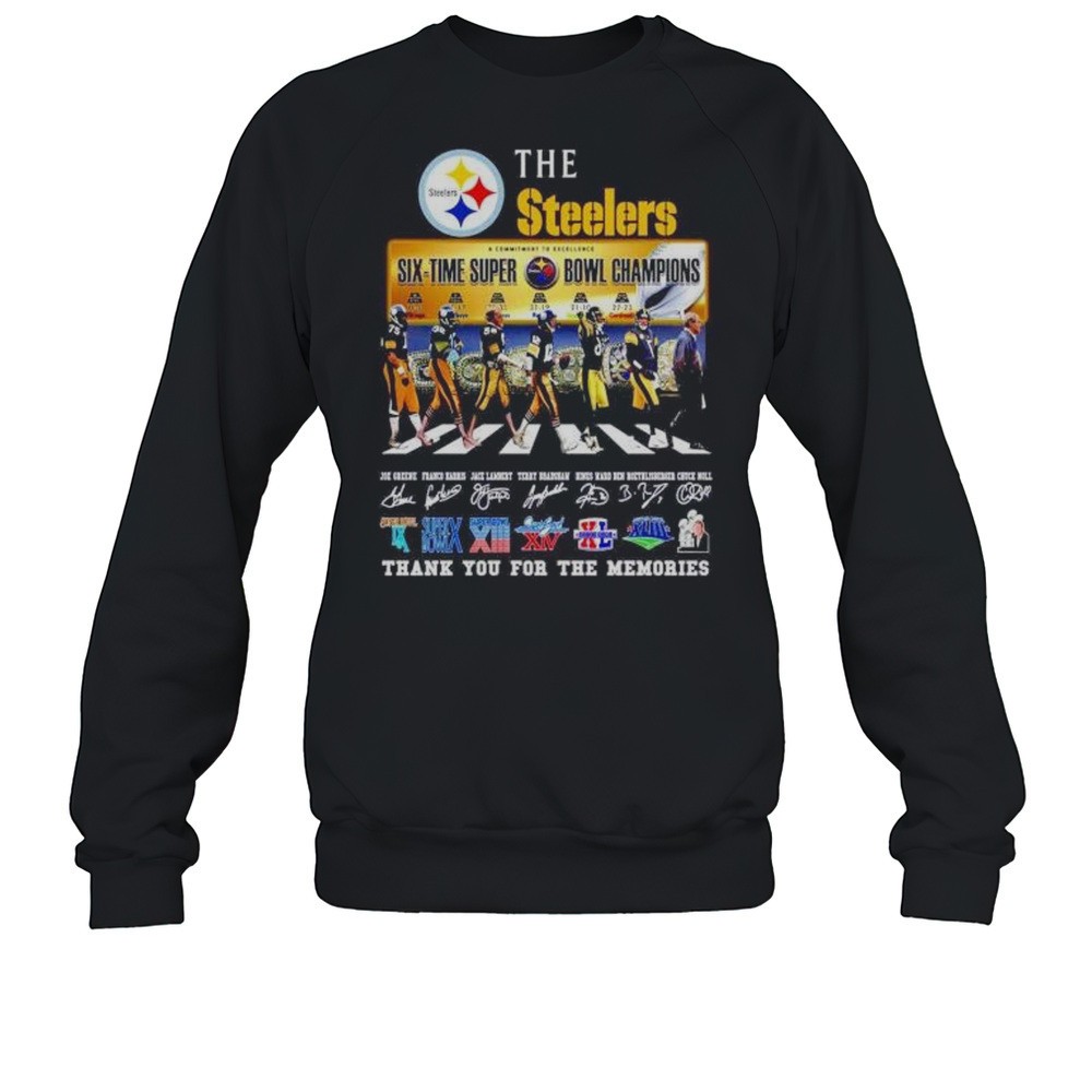 The Pittsburgh Steelers Six Time Super Bowl Champions Thank You For The Memories Signatures Shirt