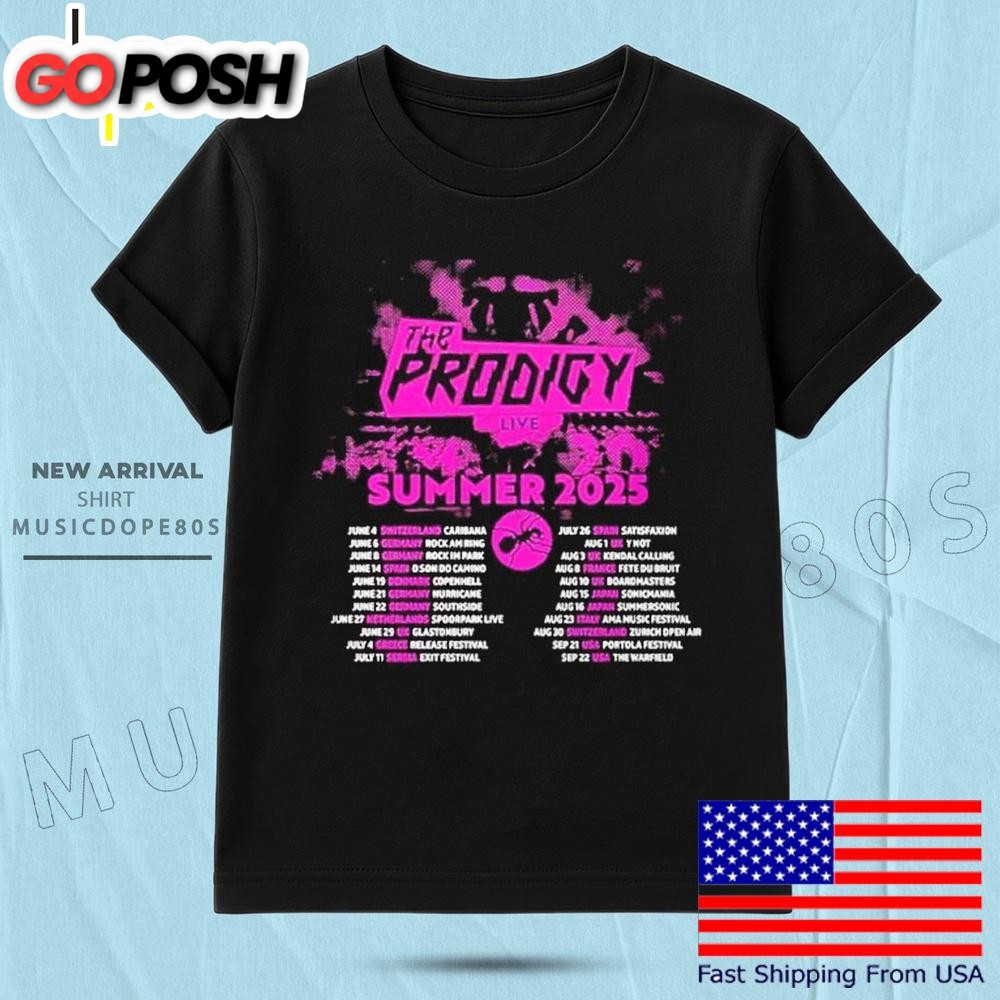 The Prodigy Summer Festivals Tour 2025 T Shirt
