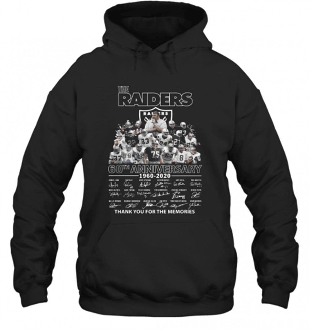 The Raiders 60Th Anniversary 1960 2020 Thank You For The Memories T-Shirt