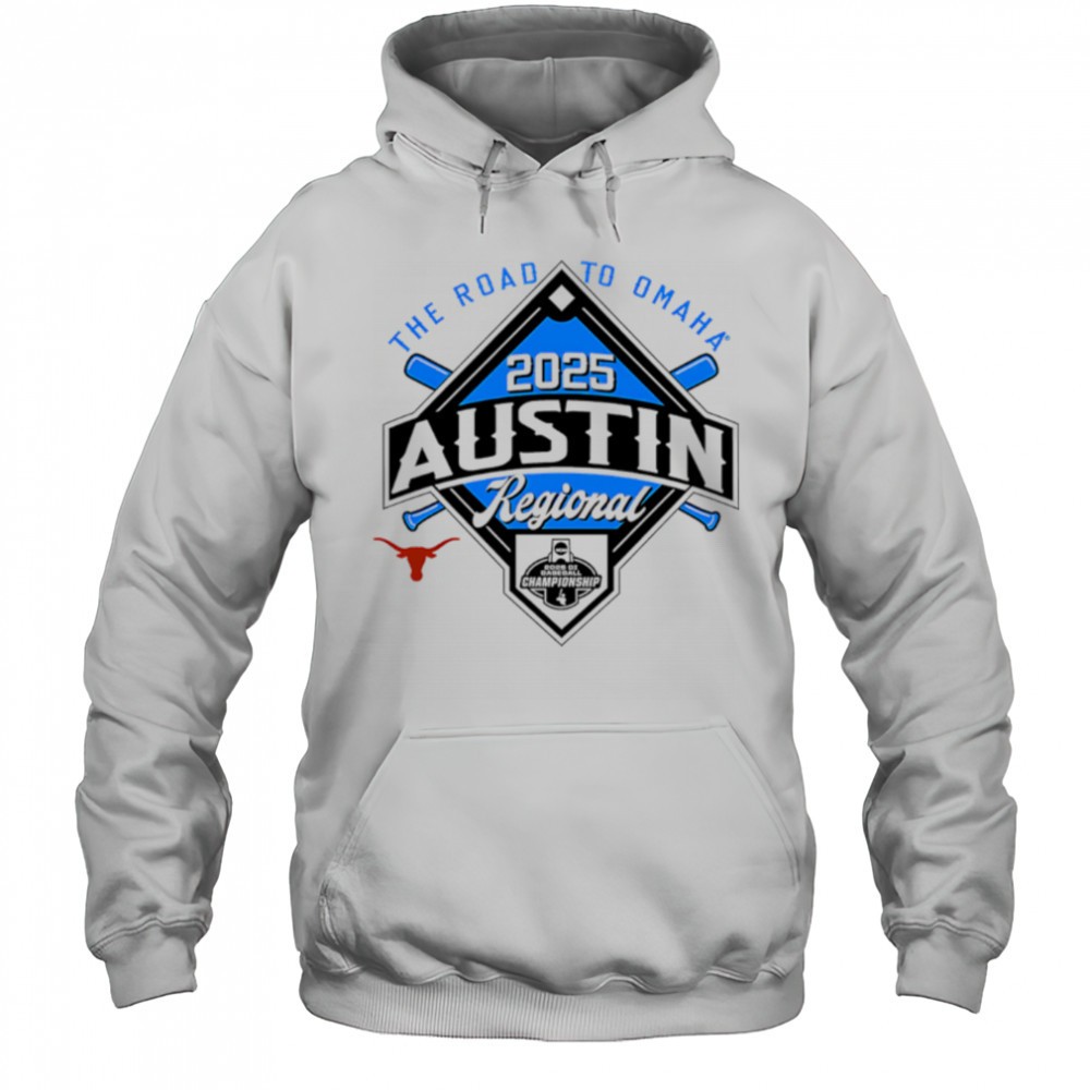 The Road to Omaha 2025 NCAA Baseball Austin Regional shirt