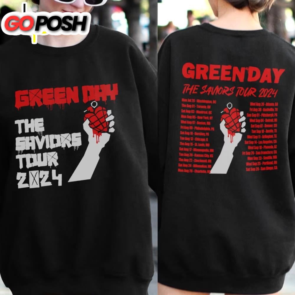 The Saviors Tour 2024 Green Day Shirt Green day Band