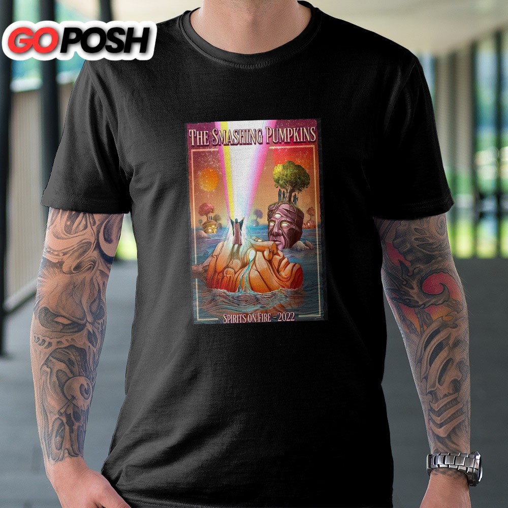 The Smashing Pumpkins Tour 2025 Spirits On Fire Black T-shirt