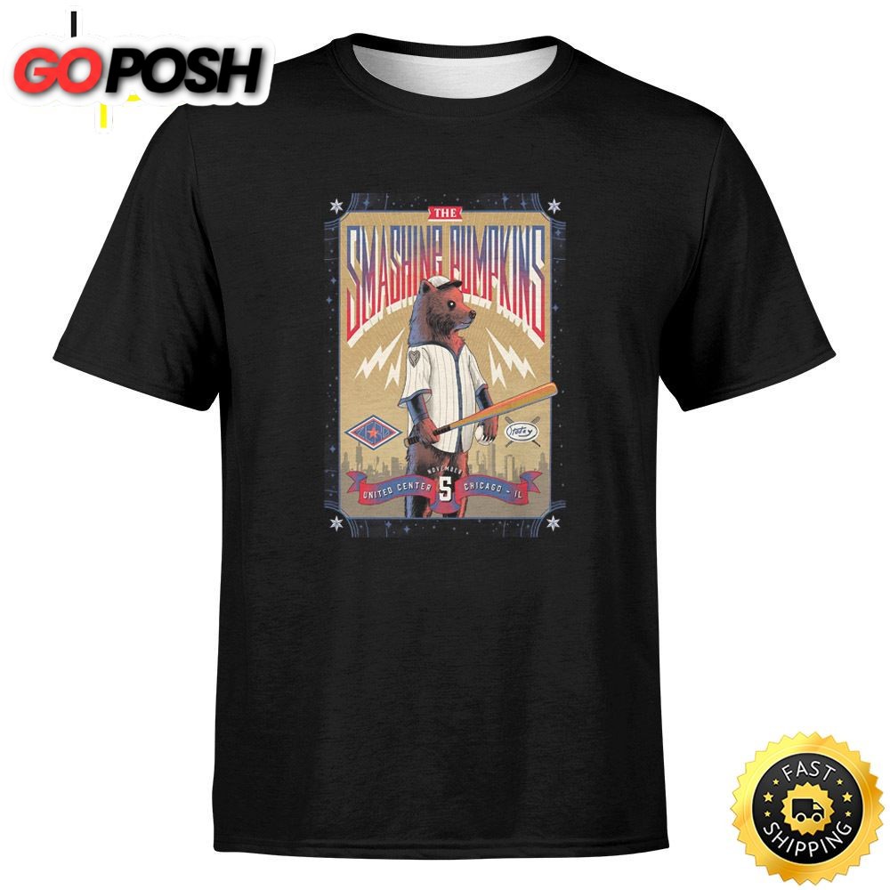 The Smashingpumpkins Tour 2025 November 5 Chicago Unisex Black T-shirt