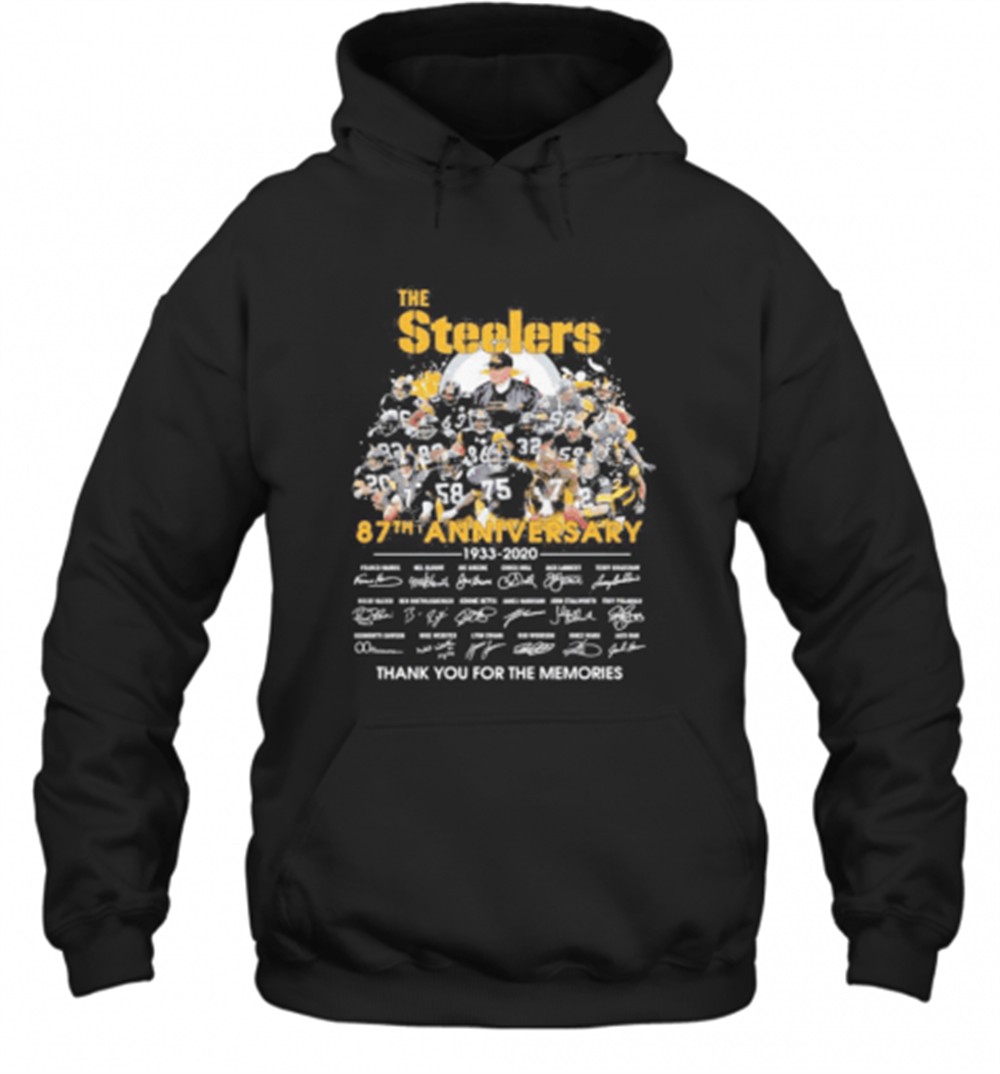 The Steelers 87Th Anniversary 1933 2020 Thank You For The Memories Signatures T-Shirt