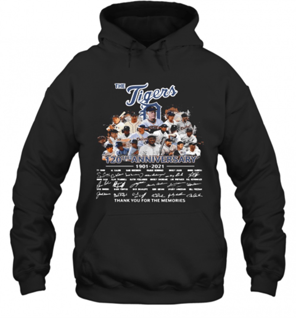 The Tigers Legends 120Th Aniversary 1901 2021 Thank You For The Memories Signatures T-Shirt