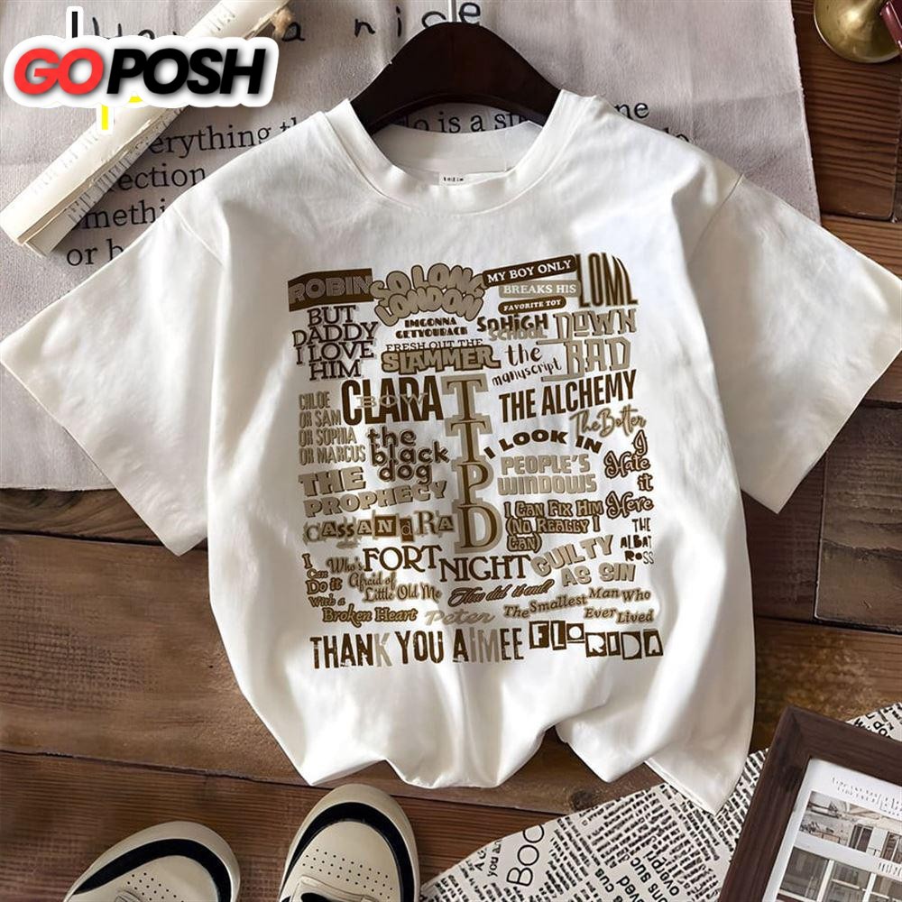 The Tortured Poets Department All Songs Tee Shirt Gift For Fans