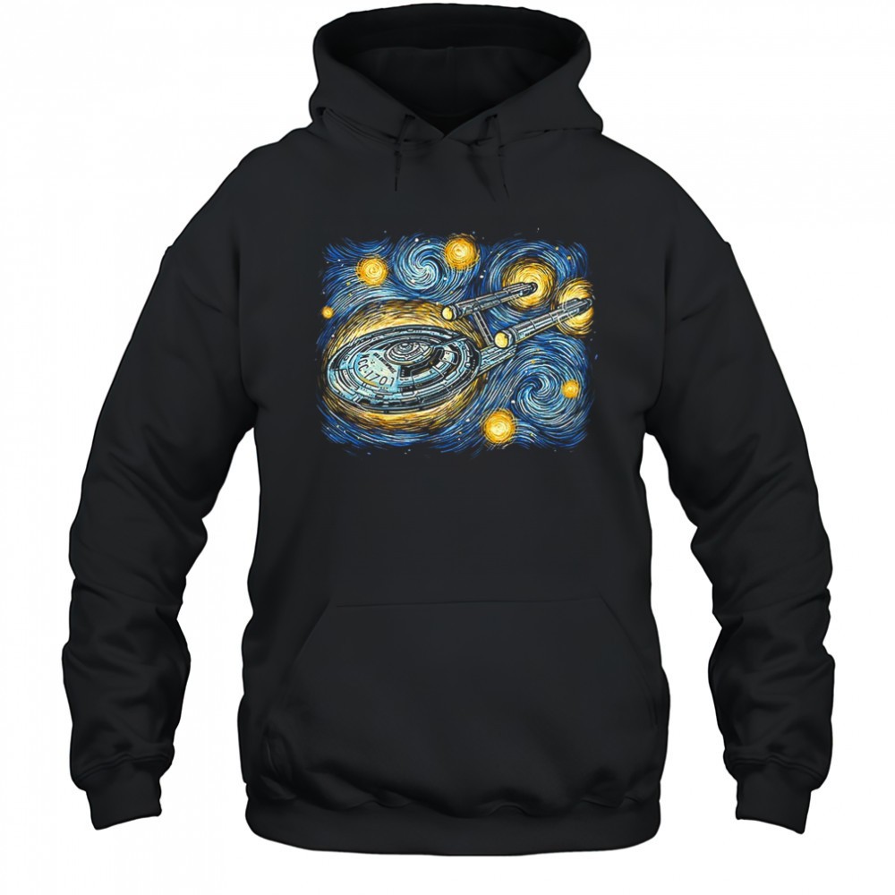 The U.S.S. Enterprise X Van Goghs Starry Night Starry Journey shirt