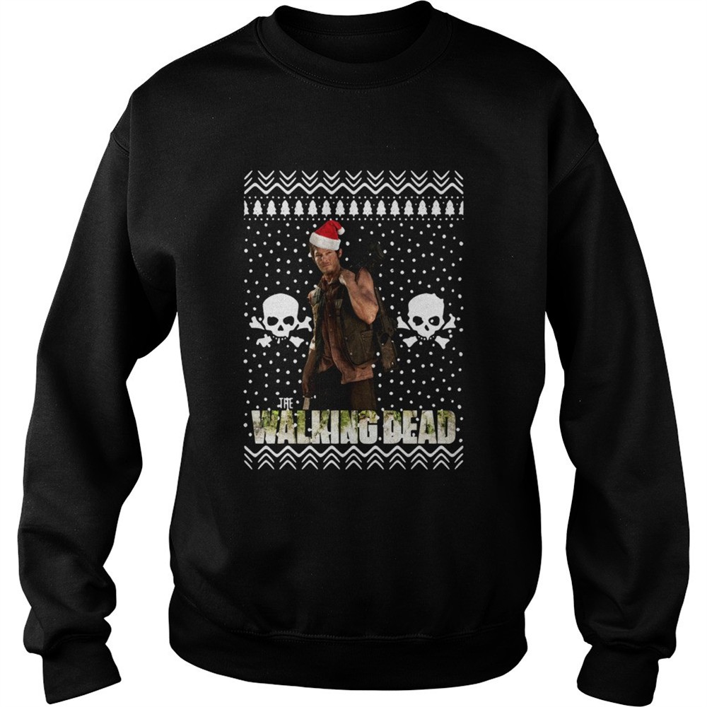 The Walking Dead Daryl Dixon Santa Hat Ugly Christmas shirt