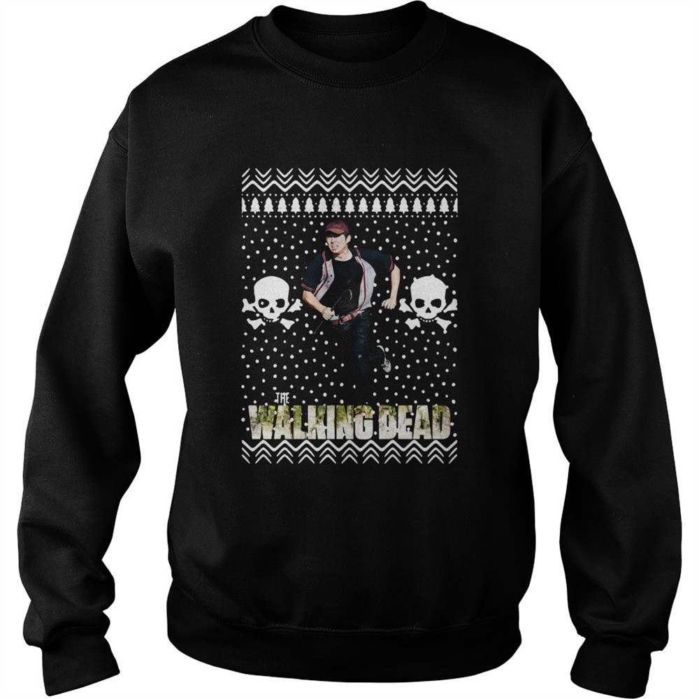The Walking Dead Glenn Rhee Santa Hat Ugly Christmas shirt