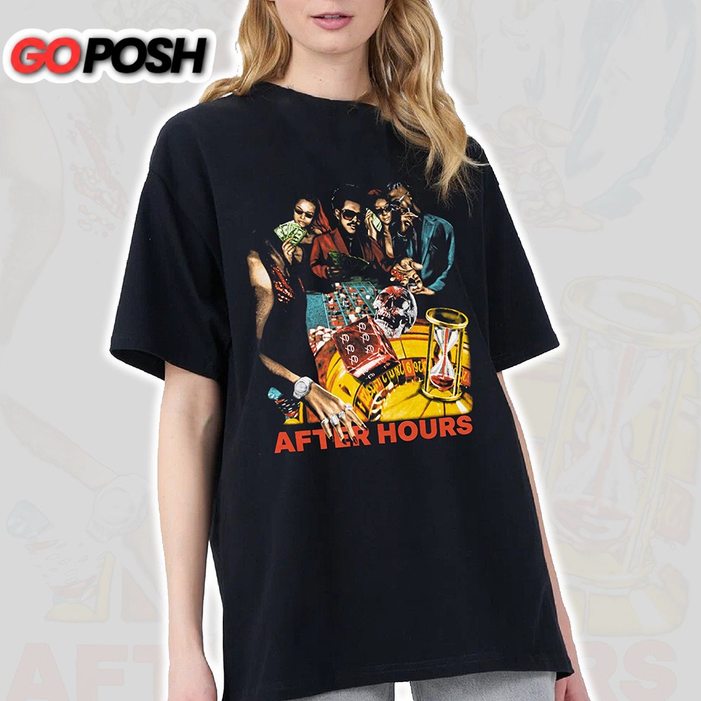 The Weeknd 2022 After Hours Til Dawn Tour Merch Black T-Shirt