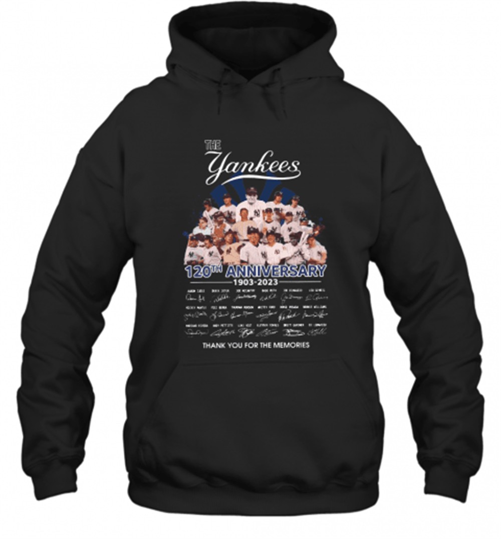 The Yankees 120Th Anniversary 1903 2023 Signature Thank You For The Memories T-Shirt