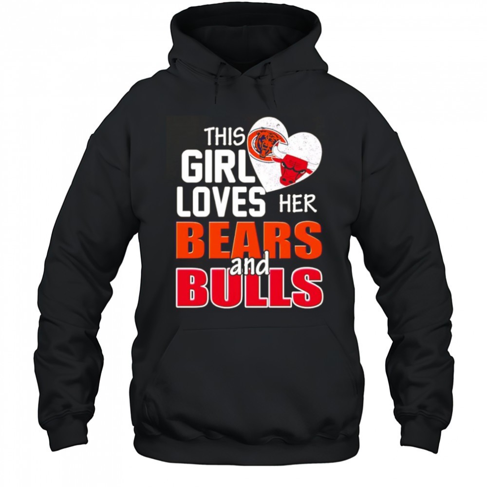 This girl loves her Bears and Bulls shirt