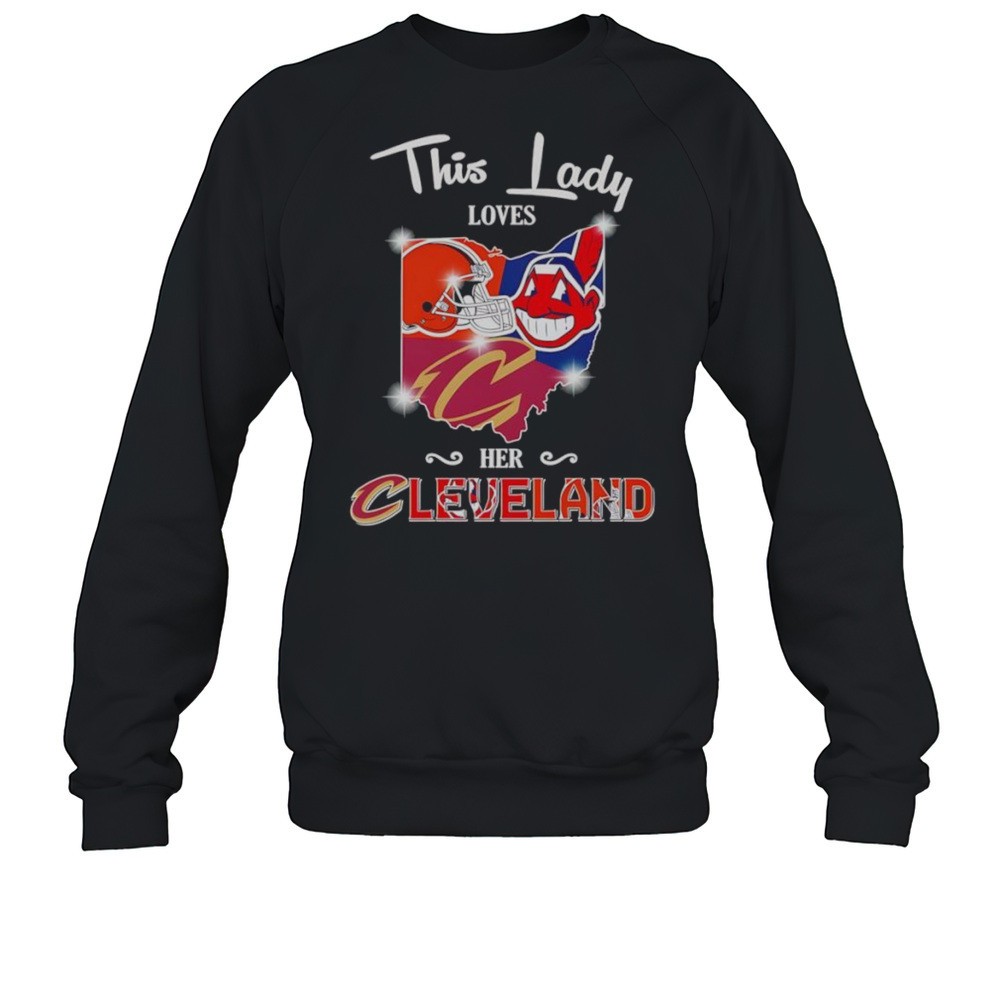 This Lady Loves Her Cleveland Sports Map Shirt