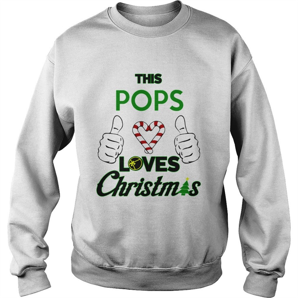 This Pops Loves Christmas Cool Fun Dad Grandparent Holiday shirt